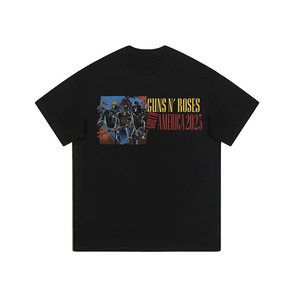 Camiseta de algodón lavado con estampado de calavera, estilo americano, de marca de moda urbana, transpirable, cuello redondo, holgada, estilo hip-hop retro para hombre. - Product Image 3