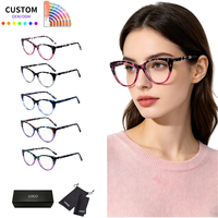 Monture de lunettes optiques œil-de-chat en acétate, motif floral, personnalisable avec logo, pour la vente en gros aux magasins d'optique