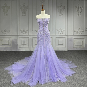 Mermaid Prom <b>Dress</b> Corset Lilac Purple Lace Tulle Evening <b>Dress</b> 1188 - Product Image 6