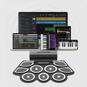 Kit <span class=keywords><strong>de</strong></span> batterie électronique Instrument <span class=keywords><strong>de</strong></span> musique Silicone 9 tambours Pad Module portable flexible ensemble <span class=keywords><strong>de</strong></span> musique à percussion avec 2 pédales - Product Image 6