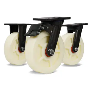 4 дюйма, 6 дюймов, 8 дюймов, 500 кг, прочные промышленные сверхпрочные поворотные нейлоновые пластиковые колесики