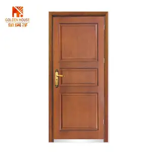 Traditional Single Solid Wooden 3 Panel internal oak unfinished fire rated plywood door