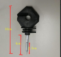 Isolateur extérieur haute tension en plastique INS001 pour clôture électrique, anneau à filetage standard