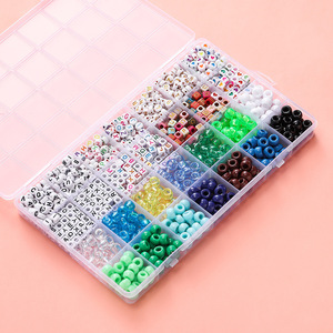 28 Grid 6x9 Large Hole <b>Bead</b> <b>Set</b> Plastic Resin DIY Jewelry Making Kit For Children Ages 4-6 Years - Product Image 2