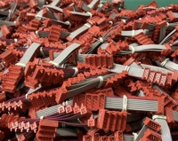 Cable Plano Gris OEM ODM 2651 AWG26 de 1.27mm con Conector IDC Rojo, Arnés de Cables de Longitud Personalizada