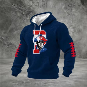 Sweat-shirt à capuche pour homme en coton tricoté respirant avec poche et manches classiques - Product Image 3