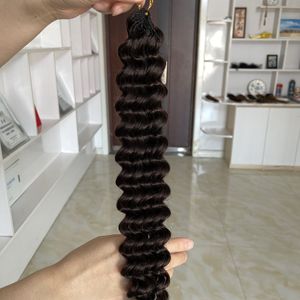 Extensiones de Cabello Tejido a Crochet Marrón Oscuro, Cabello Indio, 60g, Pre-Separadas, 50 Mechones, Nudos Invisibles, Paquete Boho Crochet - Product Image 4