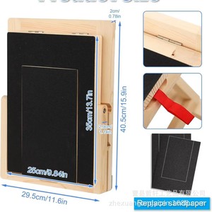 Solid Wood Dog <b>Scratching</b> <b>Post</b> With Sandpaper Food Box Play Area For Pet Grooming - Product Image 4
