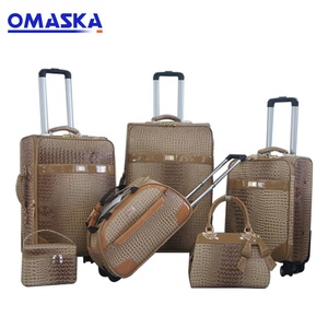 OMASKA गर्म बिक्री कारखाने उच्च गुणवत्ता लाल रंग पु चमड़े रोलिंग 4 पहियों 4 pcs सेट यात्रा सामान बैग मामलों - Product Image 4