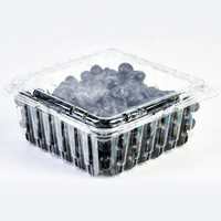 Aangepaste transparante fruitverpakking voor blauwe bessen, wegwerp plastic clamshell verpakking voor blauwe bessen