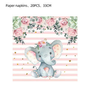 Lindo elefante Rosa tema Fiesta decoración estilo moderno taza de papel mantel niños cumpleaños lugar suministros - Product Image 2