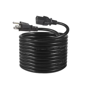 Nos América Ac Elétrico 3 Pinos Fio De Cobre 16Awg Nema 5-15P Extensão Iec 320 C13 Conector Cabo De Alimentação