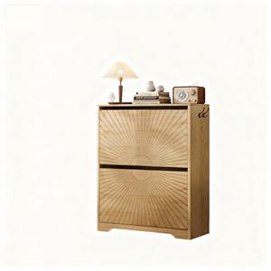 Produttore di fabbrica scarpiera in legno sottile portaoggetti d'ingresso con <span class=keywords><strong>2</strong></span> porte apribili ganci laterali <span class=keywords><strong>2</strong></span> scomparti ribaltabili - Product Image 3