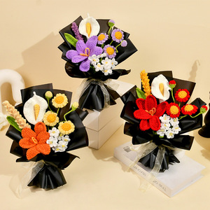 2026 Premium Handmade Knitted Crocheted Realistic <strong>Daisy</strong> Bouquet <strong>Gift</strong> for Mother's Day and Valentine's Day - Product Image 1