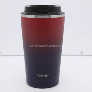 PINKAH Gourde isotherme personnalisée en acier inoxydable 500 ml (17 oz) pour café glacé, <span class=keywords><strong>tasse</strong></span> à <span class=keywords><strong>expresso</strong></span> anti-fuite, garde les boissons chaudes et froides - Product Image 5