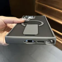 Étui de charge magnétique sans fil pour Samsung Galaxy S25 S23 Ultra S24 Plus FE avec support pliable et finition mate