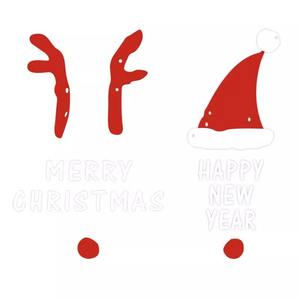 Simple Ins Style Santa Hat <span class=keywords><strong>Antlers</strong></span> Stickers Muraux Décoration De Noël Festive pour Centre Commercial Vitrines Cuisine <span class=keywords><strong>Film</strong></span> De Papier Adhésif - Product Image 1