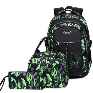 New 3 Pieces Lunch <strong>Bag</strong> Set Camo Print Contrast Color Backpack <strong>Sports</strong> <strong>Bag</strong> for Men and <strong>Women</strong> Students - Product Image 2