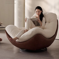 Fauteuil inclinable minimaliste italien rotatif pour salon, design original en tissu, chaise de balcon vintage et décontractée