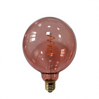Ampoule LED à filament en stock, style Edison G125 E27 4W 180Lms 1800K, en aluminium et verre fumé, pour luminaires suspendus vintage pour lieux de fête