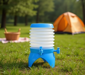 Dispenser d'Acqua Pieghevole Manuale 7.5L con Rubinetto, Contenitore Portatile per Viaggi, Campeggio e Uso Domestico in Plastica - Product Image 2