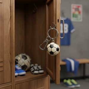 Portachiavi a Forma di Pallone da Calcio in Stile Cartone Animato, Stampa UV, Foto Digitale, in Lega e Acrilico, Materiale in Pelle e PU, Portachiavi con Moschettone - Product Image 3