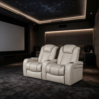 Fauteuil inclinable électrique de luxe en cuir avec support de tête réglable, mobilier de salon, siège de cinéma maison, canapé de cinéma