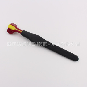 Custom Colored 3 Head Nylon Bristles <b>Pet</b> Toothbrush Soft Rubber Handle For General Use - Product Image 3