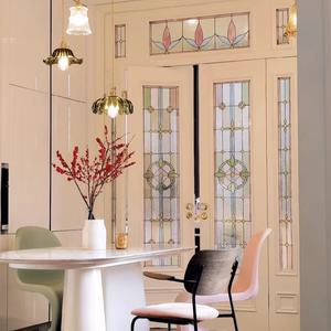 Vitraux décoratifs de luxe faits à la main, motifs classiques en plomb pour portes principales en bois extérieures, vitraux - Product Image 3