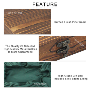 Boîte d'emballage en bois de pin de haute qualité avec accessoires pour vin, coffret cadeau vert pour une bouteille, cadeau pour mariage - Product Image 5