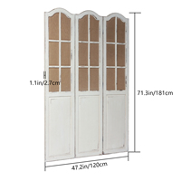 Décor de ferme fait à la main multifonction Durable 3 panneaux diviseurs de pièce pliants cloisons écran diviseur de pièce en bois rustique