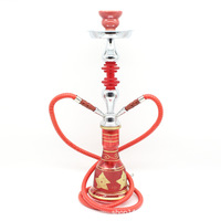 Ventes directes d'usine vente chaude couleur mélangée narguilés en verre moyen shisha avec bouteille de base à motif étoile à cinq branches