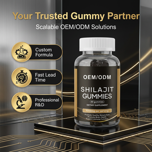 Gomitas de Shilajit con Complejo de Ashwagandha y Cúrcuma, Sin Azúcar, Marca Privada, OEM, ODM, Suplemento Energético Vegano, Suministro de Fábrica - Product Image 2