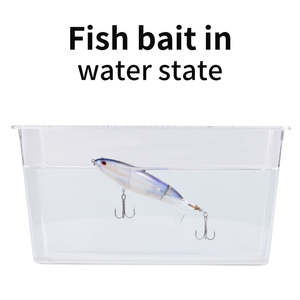 10 leurres de pêche Whopper de 13g/100mm pour la pêche au black bass, leurres de surface avec queue rotative flottante, hameçons triples à barbe, kit - Product Image 6