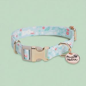 Collier pour chien en coton imprimé de luxe, taille S, design moderne et élégant, doux, durable, avec boucle personnalisée, pour animal de compagnie. - Product Image 1