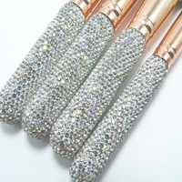 Meilleure vente haut de gamme cosmétiques outil de beauté Spa bandeau éponges de maquillage diamant Bling strass pinceaux de maquillage ensemble avec cadeau Bo