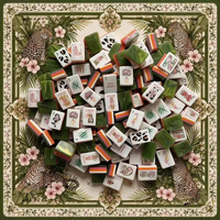 Jeu de Mahjong américain en acrylique sur le thème de la faune de Noël, tuiles de Mahjong sur le thème de la faune avec tapis de Mahjong imprimé sur le thème de Noël