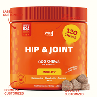 Complément alimentaire pour chiens à la saveur de foie, formulé par des vétérinaires, pour le soutien des articulations, 90 comprimés à mâcher souples, aide professionnelle pour les hanches et les articulations