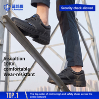 Zapatos de Seguridad LAnoudun de Corte Bajo con Aislamiento de 10KV, Suela de Goma, Cuero Dividido y Microfibra, Zapatos de Trabajo para Hombre, Todas las Temporadas, Nuevo Modelo Clásico