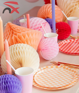 Nuevo Juego de Vajilla Desechable para Fiestas de 9 Pulgadas, Platos, Vasos y Servilletas de Papel para Fiestas - Product Image 3