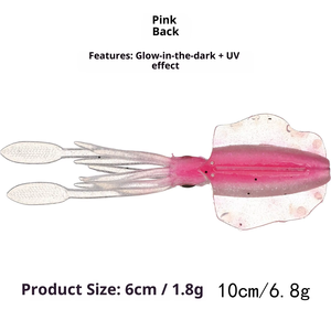 Glow UV Soft <strong>Squid</strong> Lure Artificial Plastic Octopus Bait 6cm/1.8g 10cm/6.8g Lifelike Saltwater Freshwater Sea Fishing Tackle for - Product Image 2