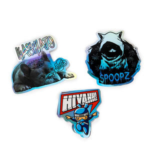 แผ่นสติกเกอร์โฮโลแกรมกันน้ำ UV มีกาวในตัวพิมพ์ลายอะนิเมะพีวีซีทำความสะอาดป้ายไวนิลสั่งทำโลโก้ได้ - Product Image 2