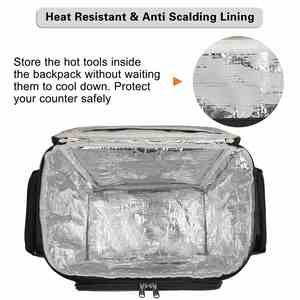 Large Capacity Hairstylist Travel <b>Backpack</b> with Heat-Resistant Lining Adjustable Dividers Multiple Pockets Cosmetology <b>Bag</b> - Product Image 2
