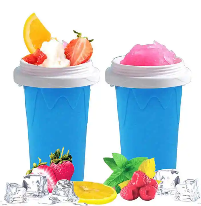 2024 di vendita calda estate fangosa tazza resistente in Silicone Slushy Squeeze tazza portatile Slushie Maker tazza magica di fumo congelato veloce