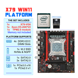 NUEVO Conjunto de Plataforma WIN11 para Escritorio X79-VG6 con TPM2.0, CPU Intel <span class=keywords><strong>Xeon</strong></span> <span class=keywords><strong>E5</strong></span> <span class=keywords><strong>2697</strong></span> <span class=keywords><strong>V2</strong></span>, 4X DDR3 ECC RAM, NVME M.2, SATA3.0, Placa Base X79 - Product Image 1