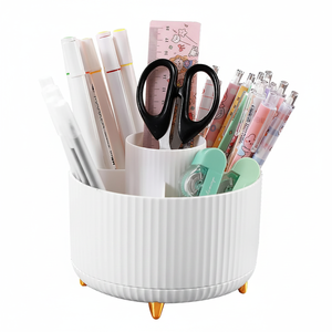Portapenne Girevole a 360 Gradi con 5 Scomparti, Organizzatore da Scrivania Rotante, Accessori per Archiviazione e Cancelleria - Product Image 2
