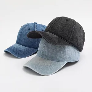 قبعات رياضية كاوبوي من 6 طبقات مخصصة حسب الطلب من المصنع قبعات بيسبول من gorras غير منظمة قبعة دينم بيضاء