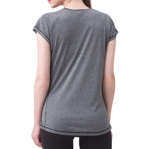 2024, la camiseta de cuello redondo más vendida para mujer, Material de LICRA de Color sólido, la mejor decoración de botones de fabricación para adultos, Verano - Product Image 3