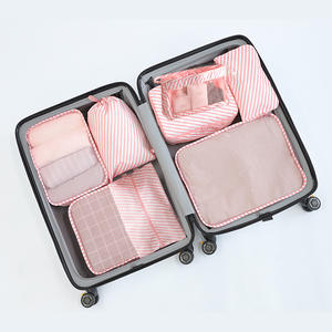 Ensemble de sacs de rangement 8 pièces <span class=keywords><strong>en</strong></span> tissu Oxford sergé de <span class=keywords><strong>voyage</strong></span> de haute qualité Organisateur de vêtements Cubes d'emballage durables Ensemble de bagages - Product Image 6