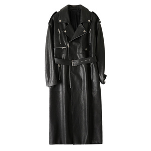Cappotto Lungo in Vera Pelle Conciata al Vegetale Jancoco con Colletto Rovesciato e Cintura per Donna - Product Image 1